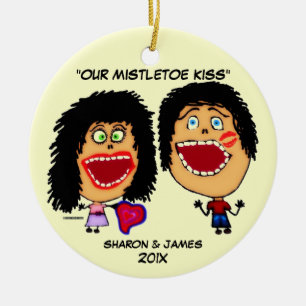 Ornement En Céramique Caricature Mistletoe
