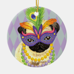 Ornement En Céramique Carlin de mardi gras