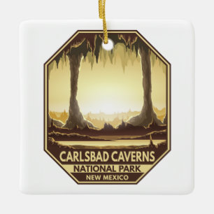 Ornement En Céramique Carlsbad Caverns National Park Retro Emblem
