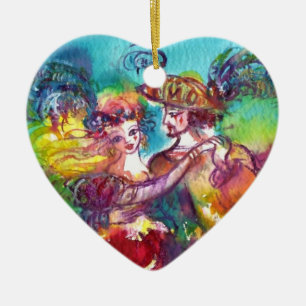 ORNEMENT EN CÉRAMIQUE CARNIVAL DANCE  BLUE SAPPHIRE HEART