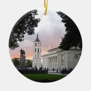Ornement En Céramique Carré de la cathédrale de Vilnius, LITUANIE —