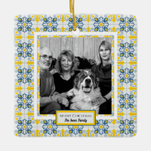 Ornement En Céramique Carreaux portugais Cadre photo pour Noël en famill