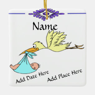 Ornement En Céramique Carrelage de naissance, Néerlandais, Personnaliser