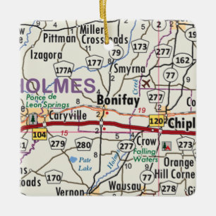 Ornement En Céramique Carte Bonifay Florida