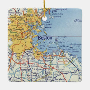 Ornement En Céramique Carte classique de Boston MA
