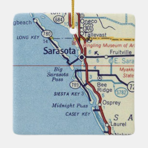 Ornement En Céramique Carte classique de Sarasota FL