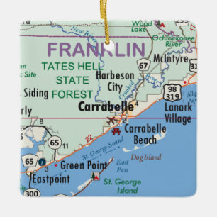 Ornement En Céramique Carte de Carrabelle Floride