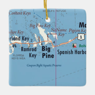 Ornement En Céramique Carte de la clé du grand pin