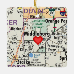 Ornement En Céramique Carte de la Floride du Middleburg