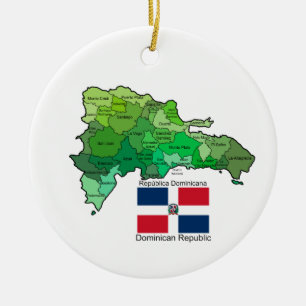 Ornement En Céramique Carte de la République Dominicaine