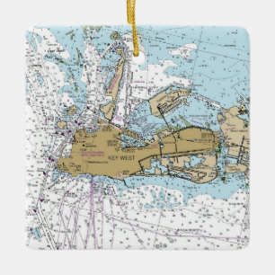 Ornement En Céramique Carte de navigation marine marine de l'Ouest