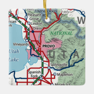 Ornement En Céramique Carte de Provo Utah