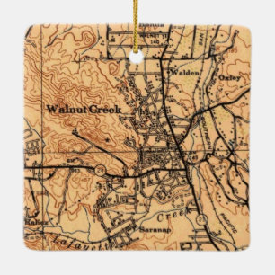 Ornement En Céramique Carte de Walnut Creek CA 1943
