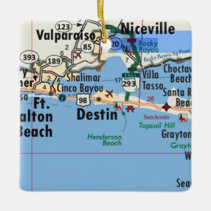 Ornement En Céramique Carte Destin Florida