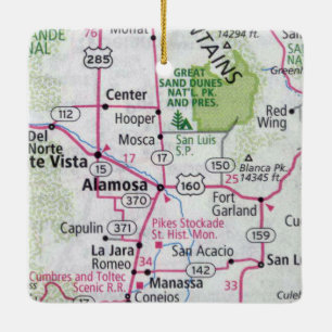 Ornement En Céramique Carte du CO d'Alamosa