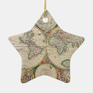 Ornement En Céramique Carte du monde antique