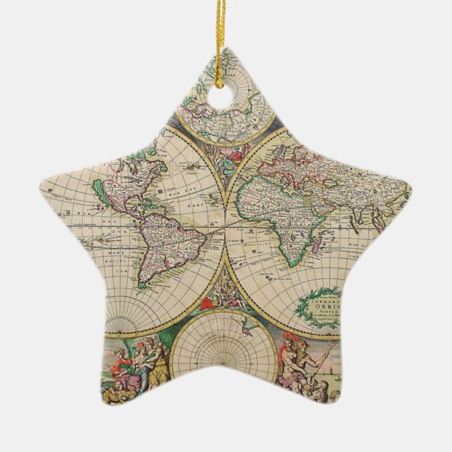 Ornement En Céramique Carte du monde antique (Devant)