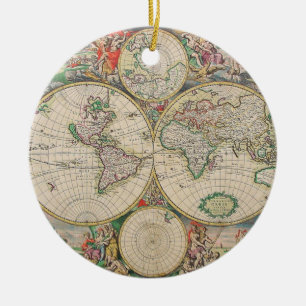 Ornement En Céramique Carte du monde antique