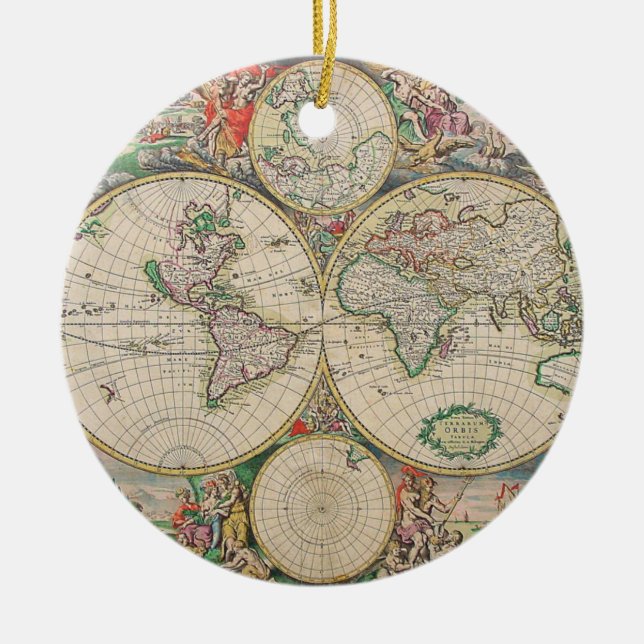 Ornement En Céramique Carte du monde antique (Devant)