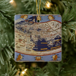 Ornement En Céramique Carte du monde ptolémaïque antique, Johannes d'Arn