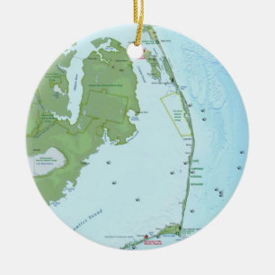 Ornement En Céramique Carte du sud d'Outerbanks