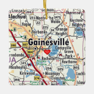 Ornement En Céramique Carte Gainesville Floride