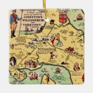 Ornement En Céramique Carte historique de Williamsburg