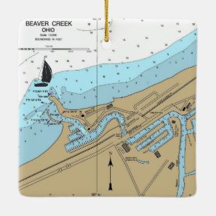 Ornement En Céramique Carte marine de Beaver Creek Ohio
