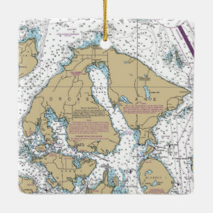 Ornement En Céramique Carte marine de l'île des Orques