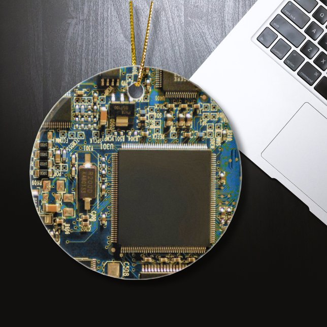 Ornement En Céramique Carte mère de disque dur d'ordinateur - Bleu (Créateur téléchargé)