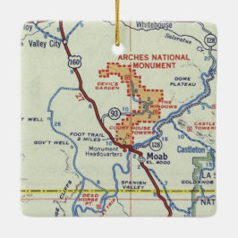 Ornement En Céramique Carte Moab Retro