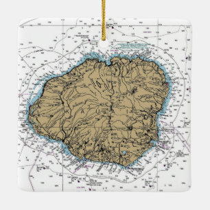 Ornement En Céramique Carte nautique Kauai Hawaii
