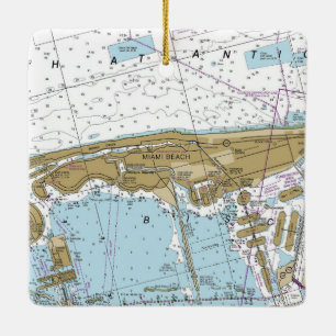 Ornement En Céramique Carte nautique Miami Beach