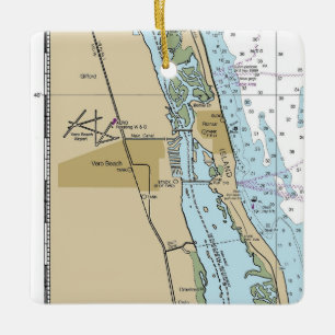 Ornement En Céramique Carte nautique Vero Beach Floride