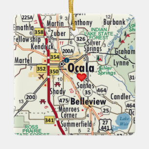 Ornement En Céramique Carte Ocala Florida