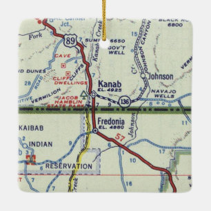 Ornement En Céramique Carte rétro Kanab Utah
