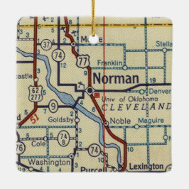 Ornement En Céramique Carte rétro Norman OK