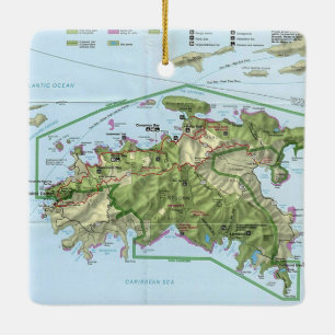 Ornement En Céramique Carte St. John USVI