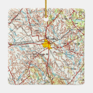 Ornement En Céramique Carte topographique de Lockhart TX
