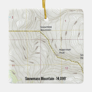 Ornement En Céramique Carte topographique des montagnes de neige