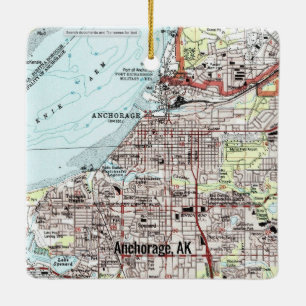 Ornement En Céramique Carte topologique de l'Alaska