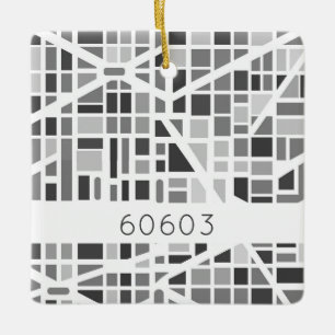 Ornement En Céramique Carte urbaine Code postal Design architectural mod