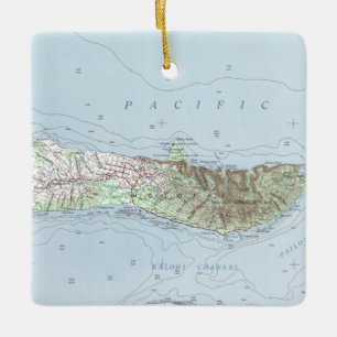 Ornement En Céramique Carte Vintage de Molokai