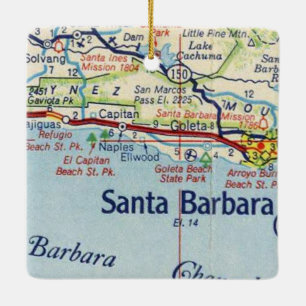 Ornement En Céramique Carte Vintage de Père Noël Barbara