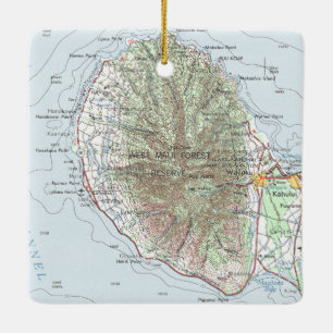 Ornement En Céramique Carte Vintage de West Maui