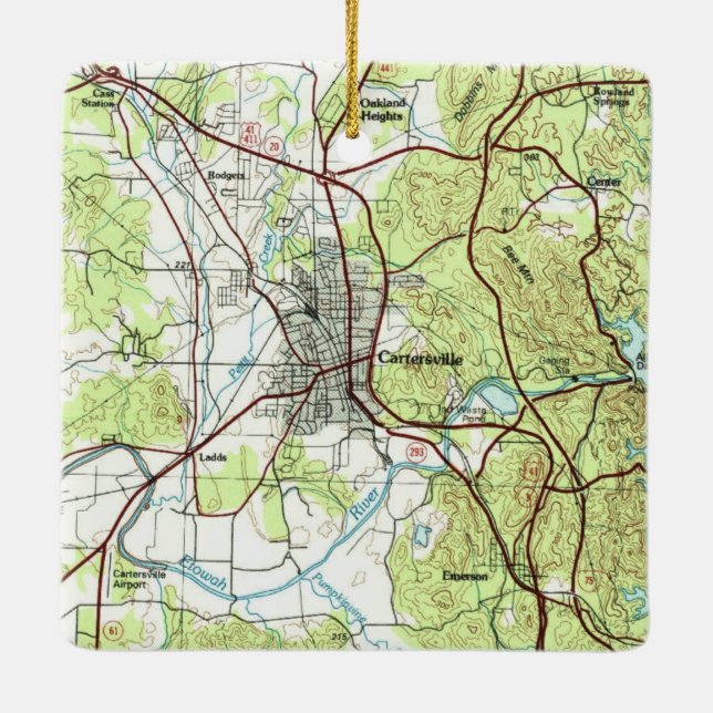 Ornement En Céramique Cartersville Georgia Topo (Dos)
