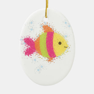 Ornement En Céramique Carton de poisson mignon