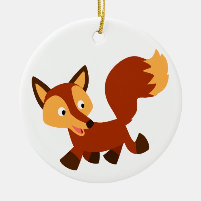 Ornement En Céramique Cartoon Fox Ornament mignon (Devant)