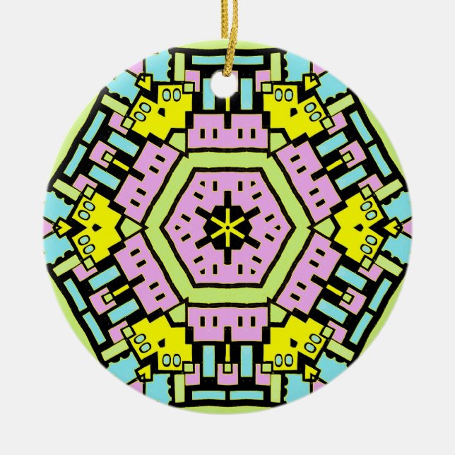 Ornement En Céramique Cartoon Kaleidoscope 01 (Devant)
