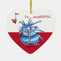 Cartoon mignon KIwi Coeur Ornament